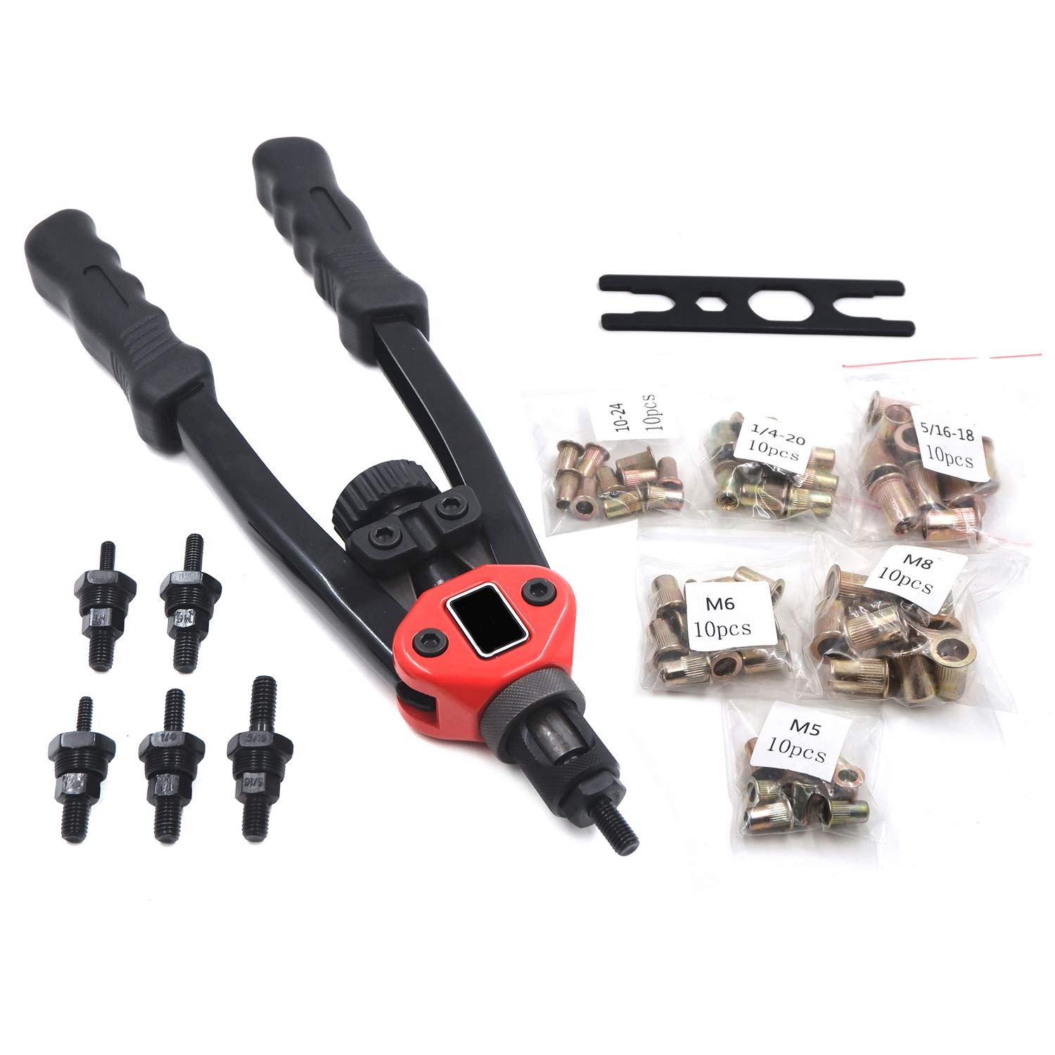 HTTMT- Hand Nut Riveter 330mm 13″ Rivet Gun Kit Rivnut Thread 13 inch, Black