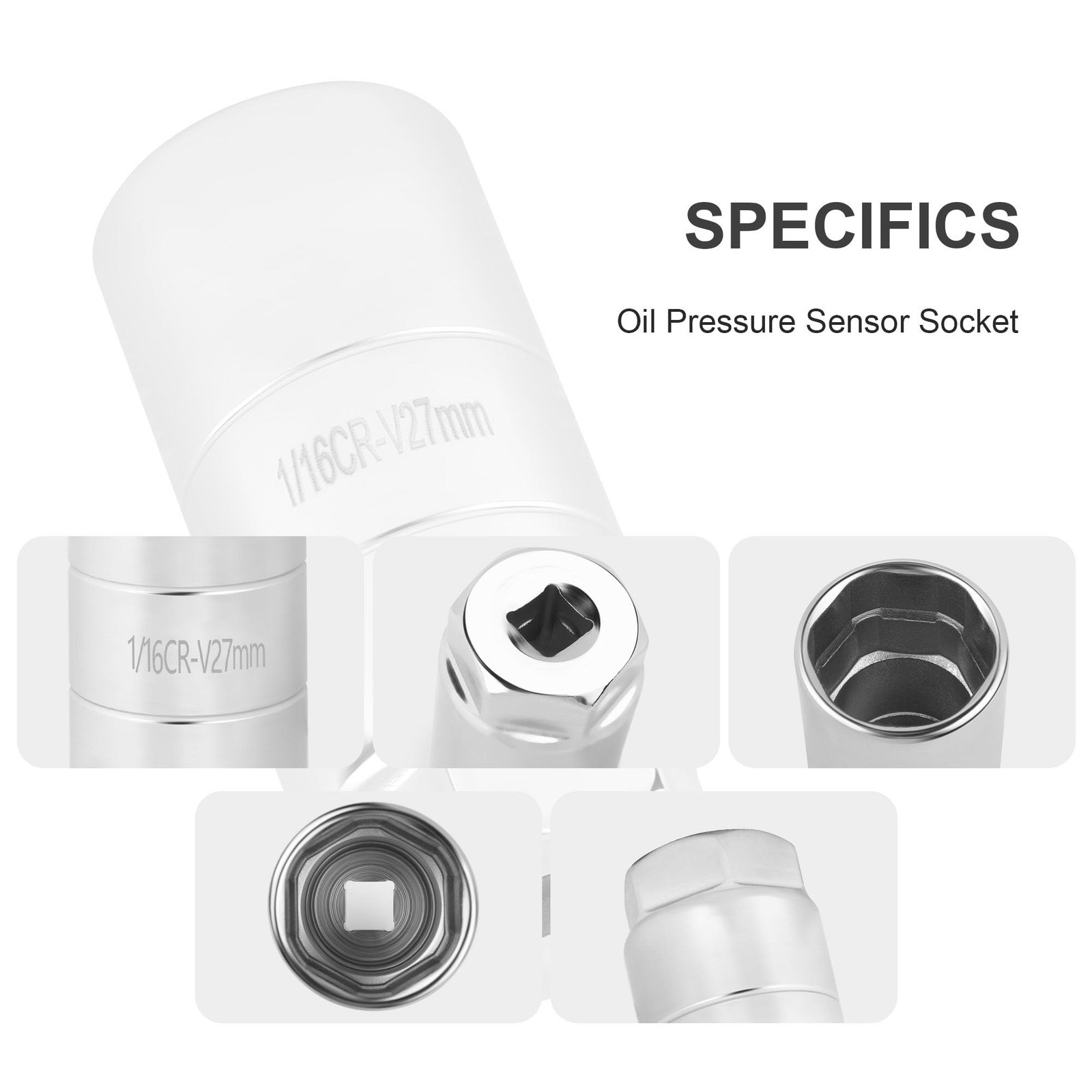 Oil Pressure Sensor Socket,1 1/16 Socket 2 5/8″ Long One Size, Silver