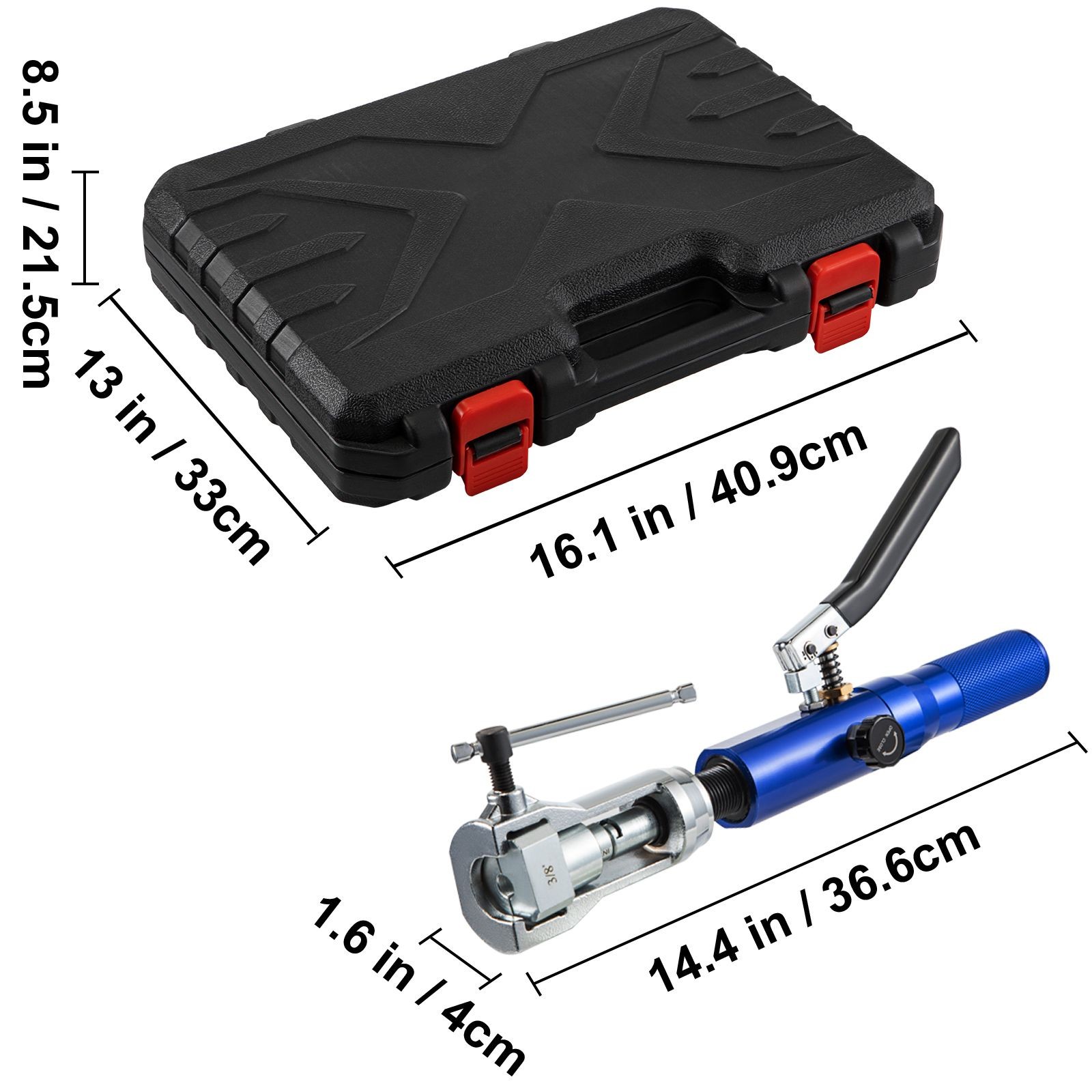 45° Hydraulic Flaring Tool Kit 3/16-1/2in, 32PC with Cutter & Deburrer
