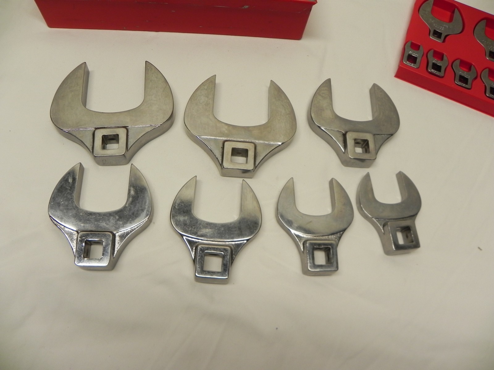Snap-On 18 Pc 1/2» & 3/8» Dr SAE Open-End Crowfoot Wrench Set KRA40 Metal Box