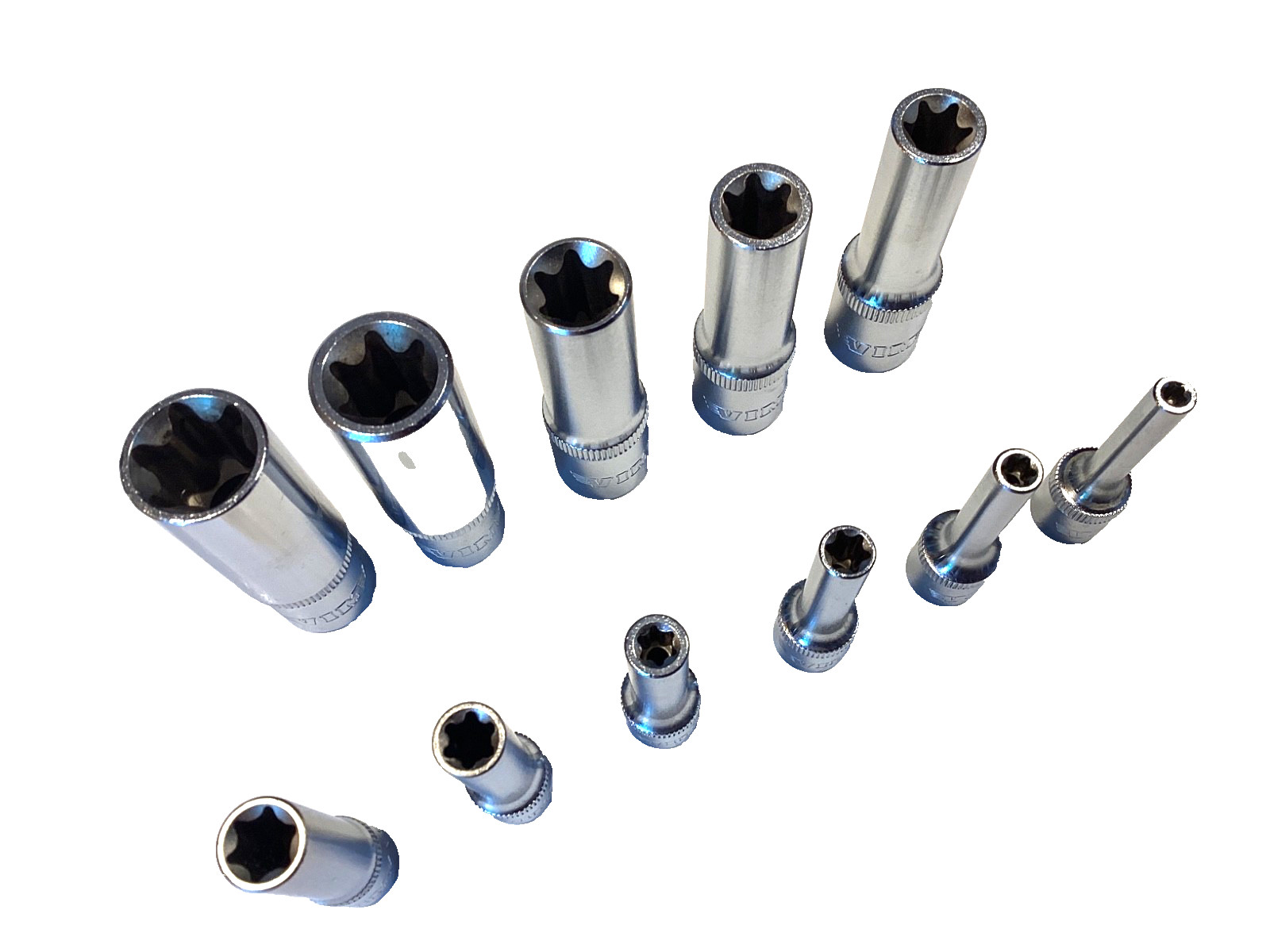 VIM Tools 11Pc Combo Drive Deep Inverted Torx Socket Set Snap Latch Case VDE418