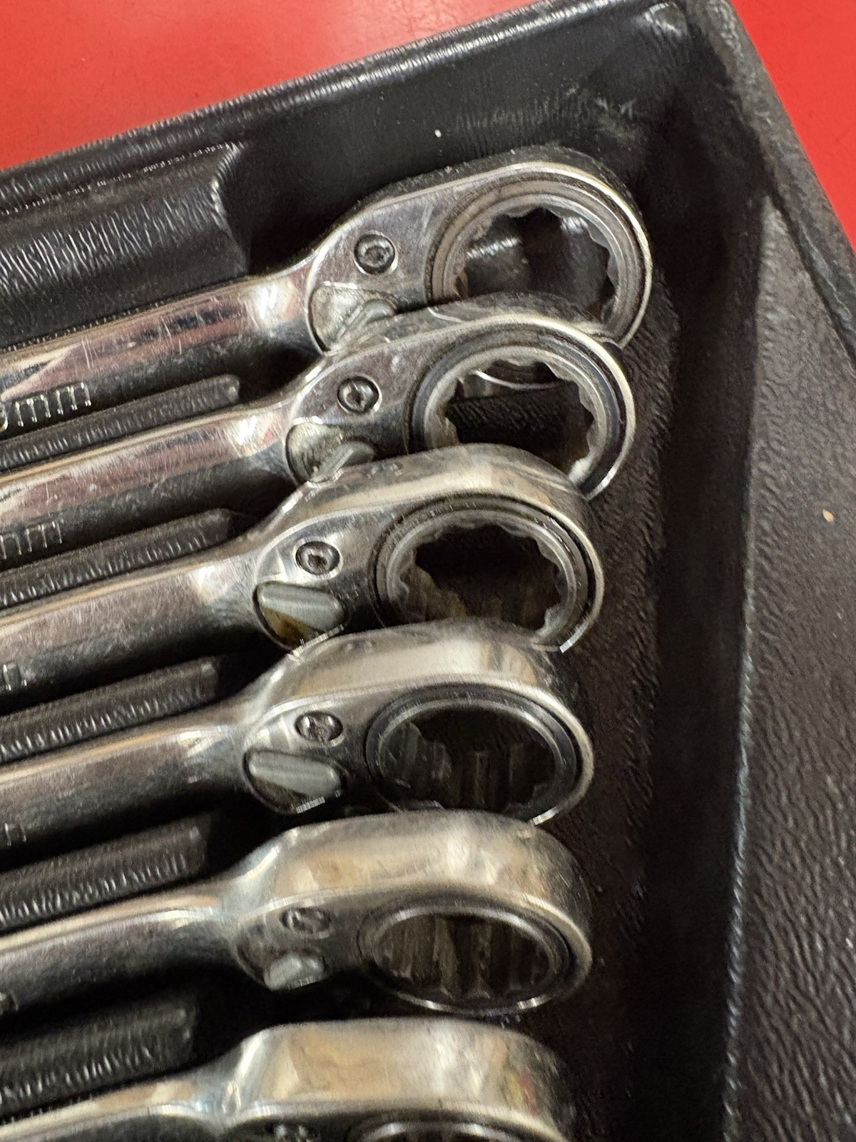 Snap-on 10pc 10-19mm Reversible Metric Ratcheting Wrench Set SOXRRM710A