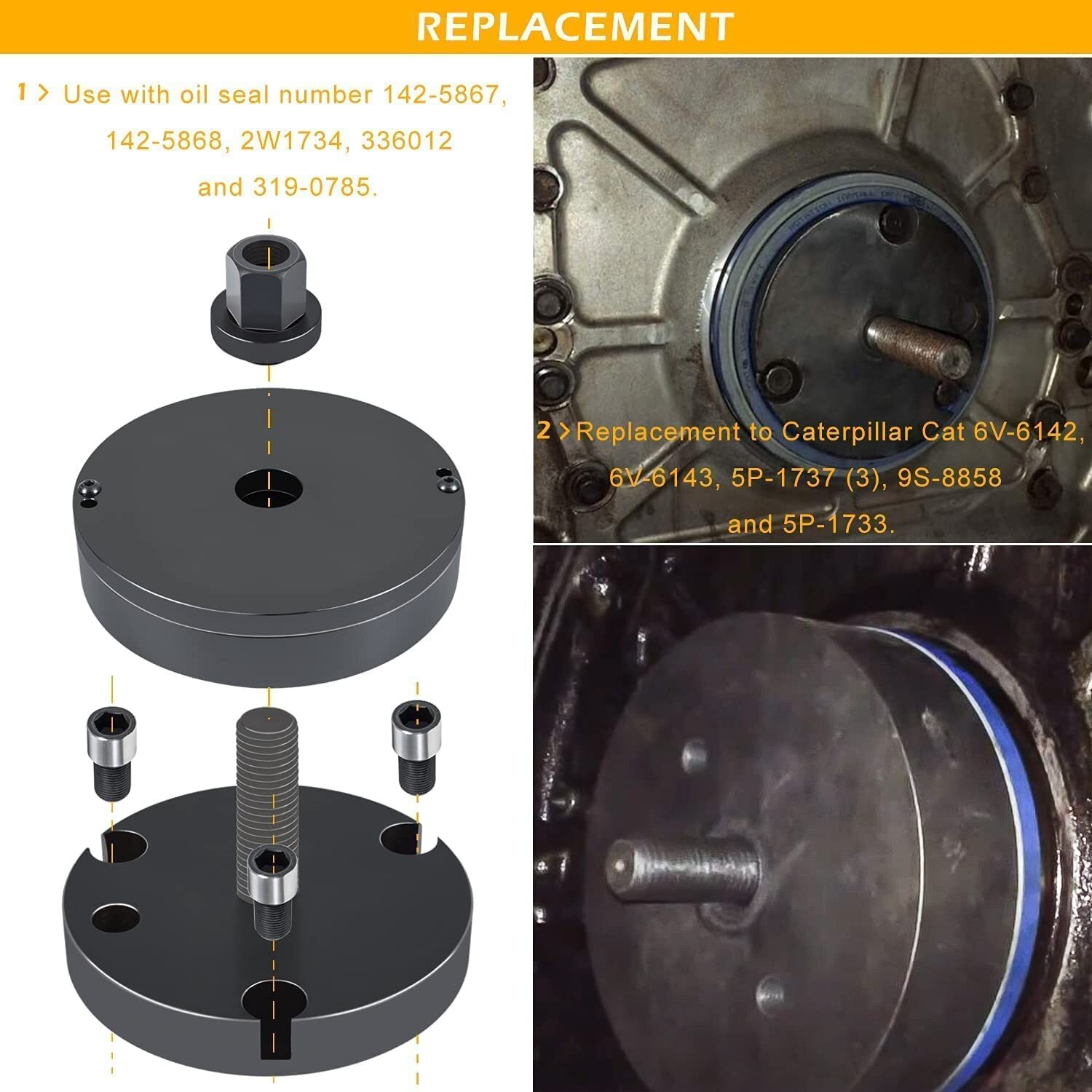 Front & Rear Crankshaft Seal Wear Sleeve Installer For Caterpillar 3406 3408 C15