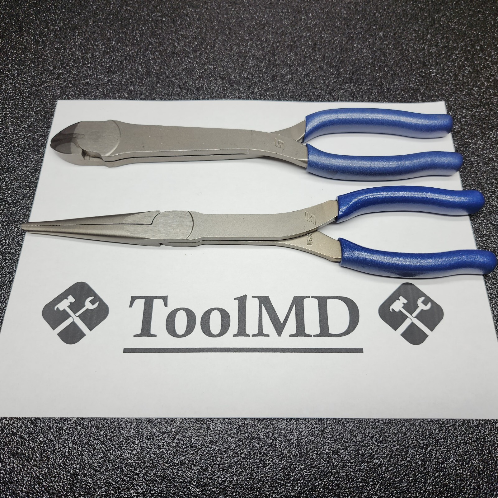Snap-on Tools USA NEW 2pc POWER BLUE Long Needle Nose Pliers & Cutter Lot Set