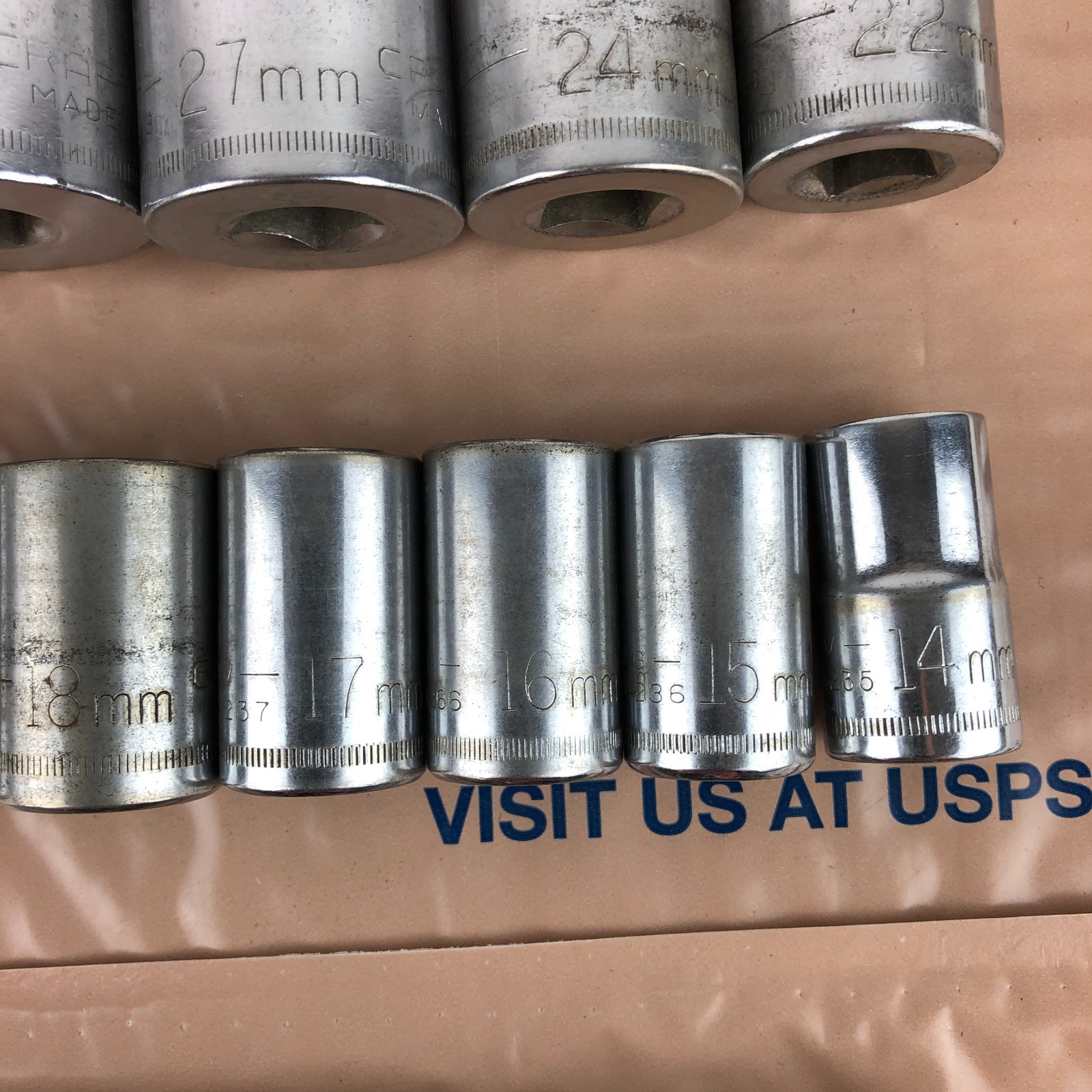 Craftsman USA Metric SAE Socket Set 12Pt 1/2 Dr Ratchet 14mm-24mm 7/16 to 1-1/8″