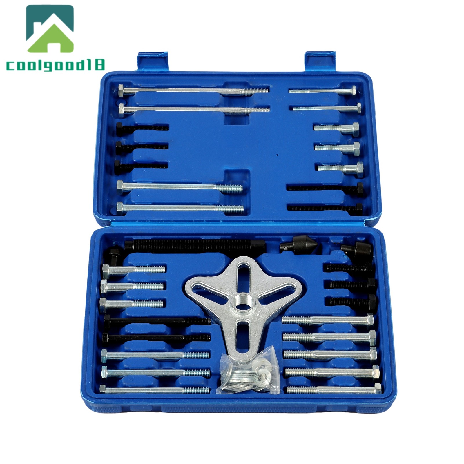 46 Pcs Harmonic Balancer Steering Wheel Puller Kit Comprehensive Flywheel Puller