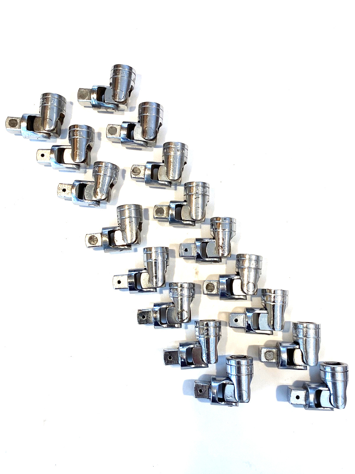 Snap On USA 1/2” Drive Universal Joint Chrome Swivel Socket Adapter 8L And S8