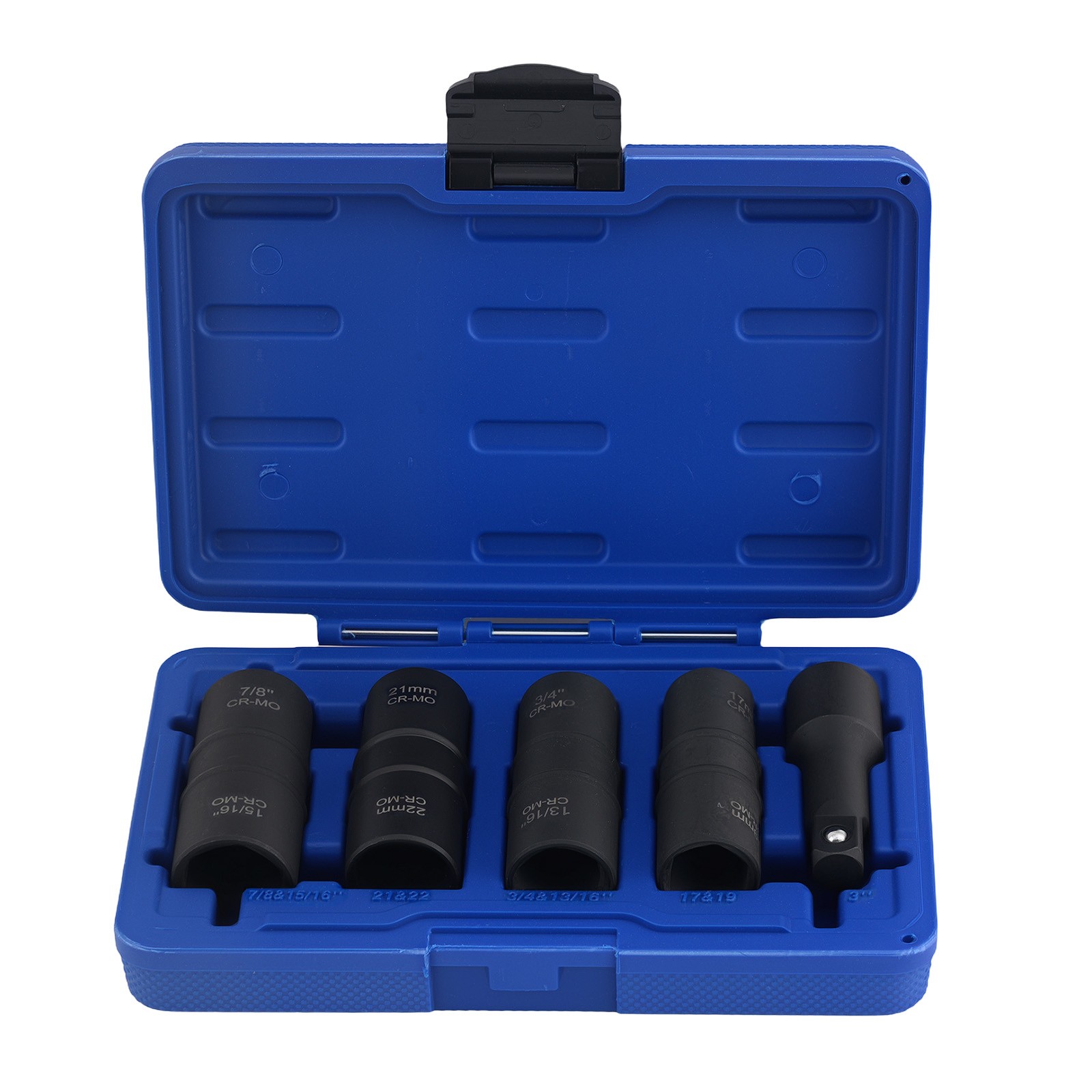 1/2″ Flip Socket Set Impact 5PC Dual Sided 17mm-22mm 3/4″ 7/8″ 13/16″ 15/16″