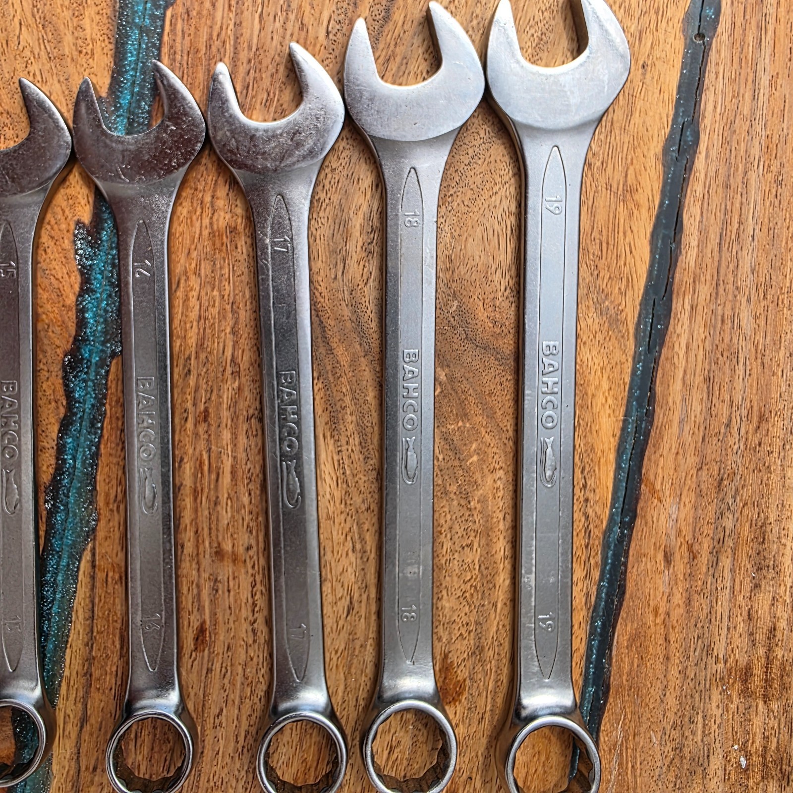 Bahco Chrome Polished Combination Spanner Set 9 piece 9 to 19mm