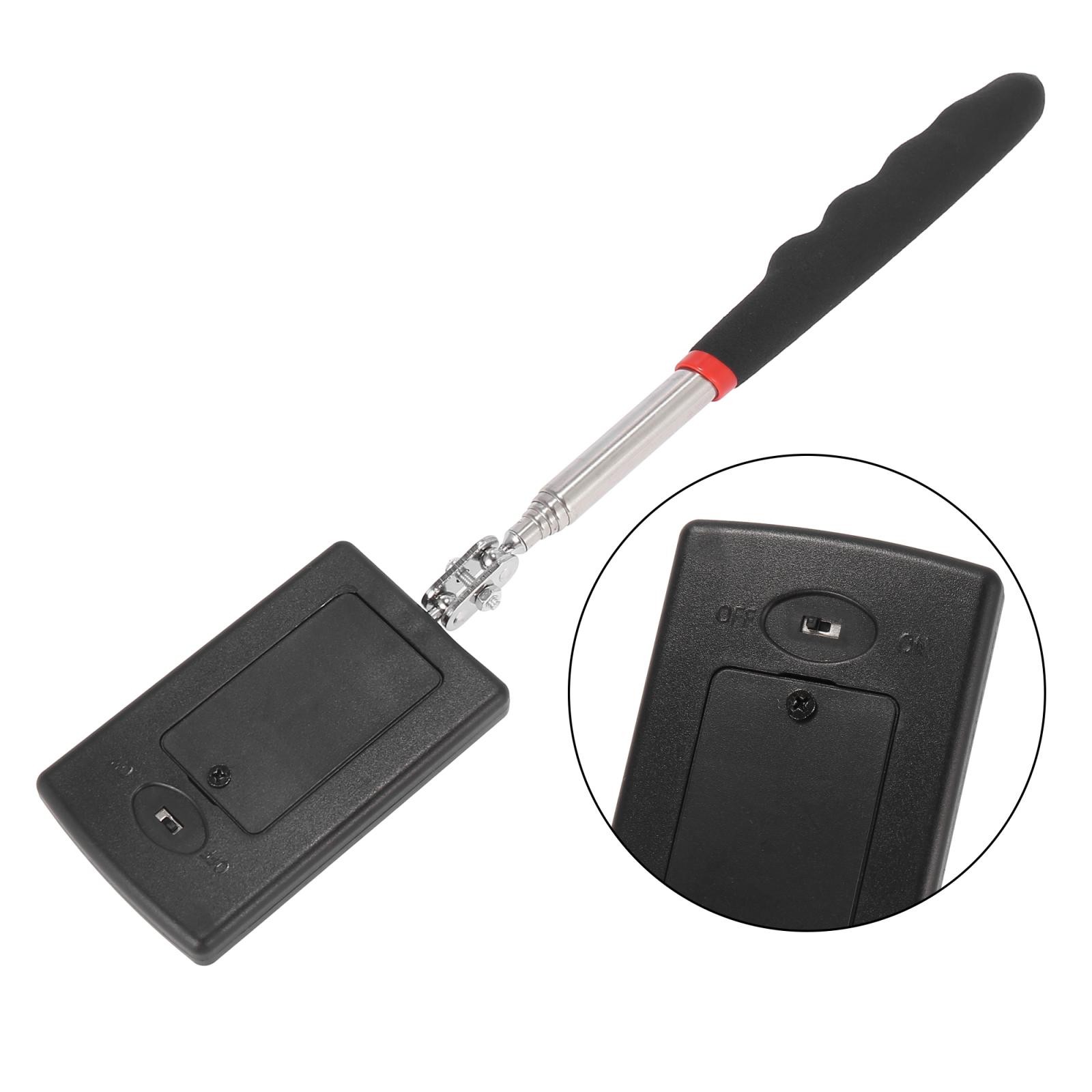Square Telescopic Inspection Mirror Retractable Hand with White Light for Car