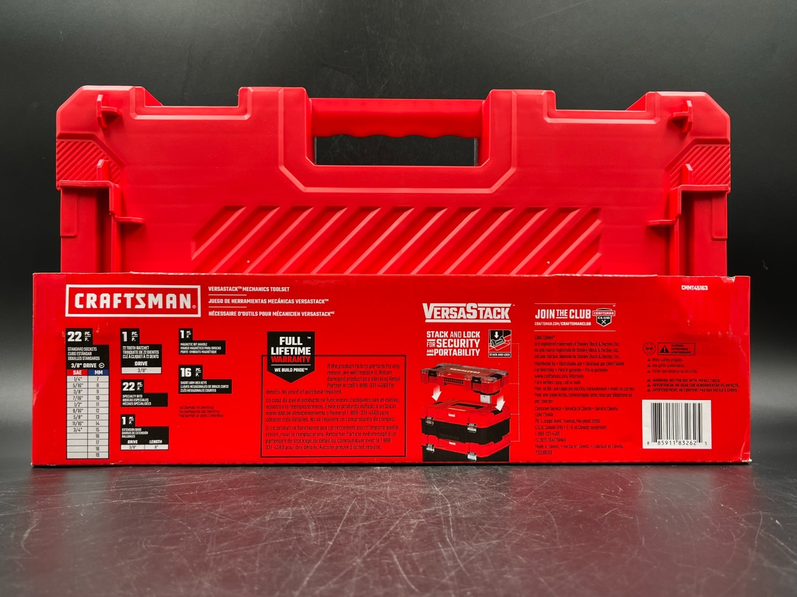 Craftsman 63 PC- SAE & Metric Chrome Mechanics Tool Set, Versastack, CMMT45163