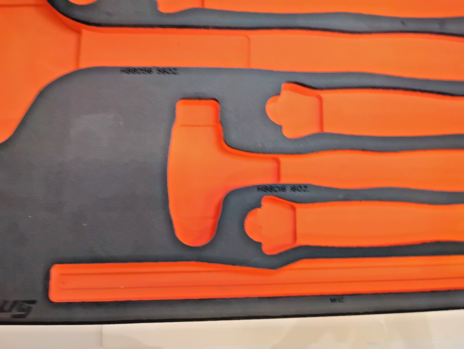 Snap-on Tools ORANGE FOAM ORGANIZER for 6pc Ball Peen Hammer Set FMHBBD028