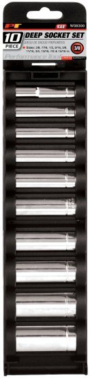Wilmar W38300 Performance Tool 3/8 In. Drive 10 pc. Deep Well SAE Socket Set
