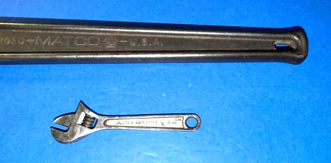 MATCO TOOLS 2 PIECE ADJUSTABLE CRESCENT STYLE WRENCHES 4 AND 15 INCHES