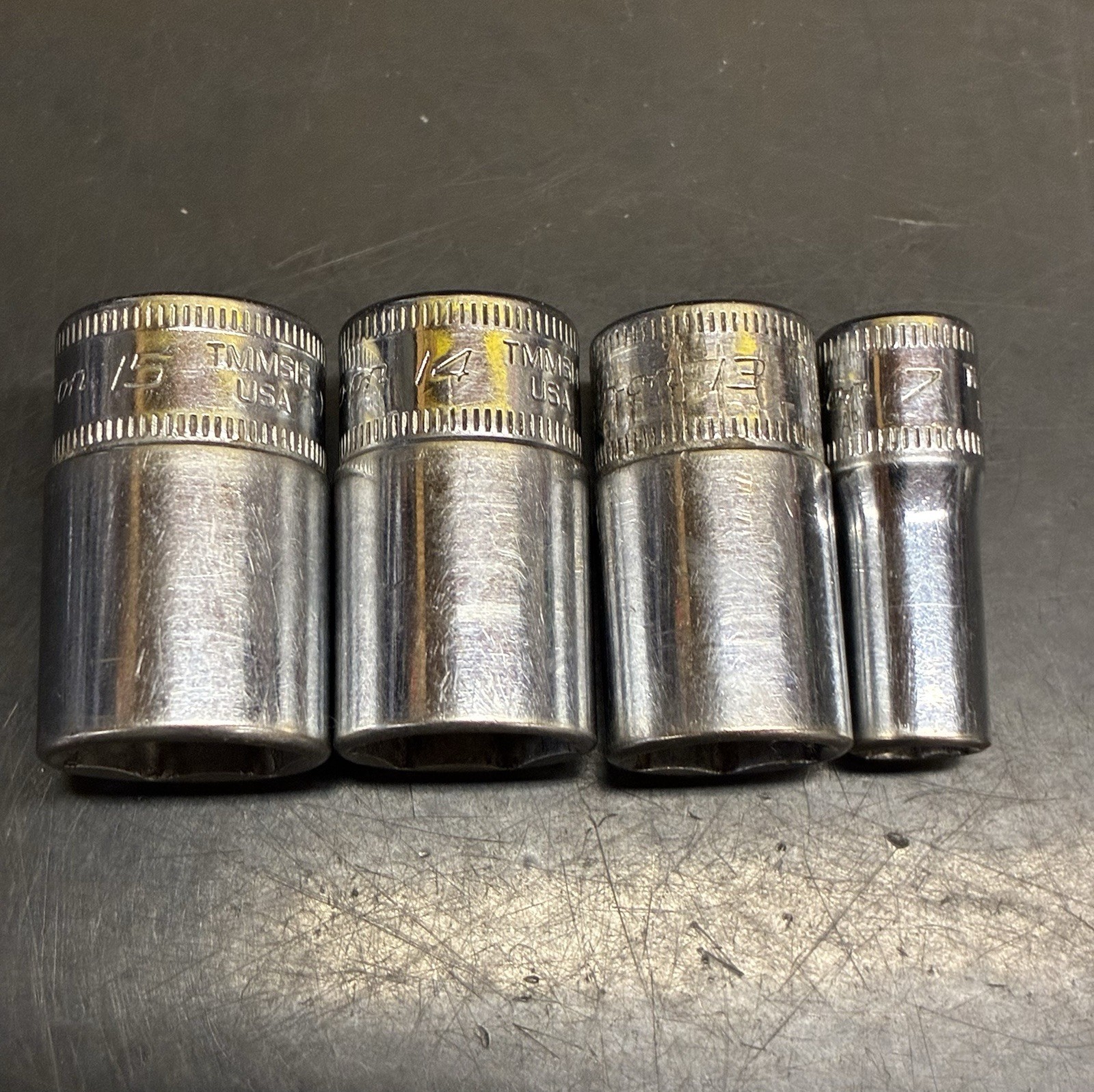 Snap On 1/4 Drive Semi Deep Metric Sockets 6 Point