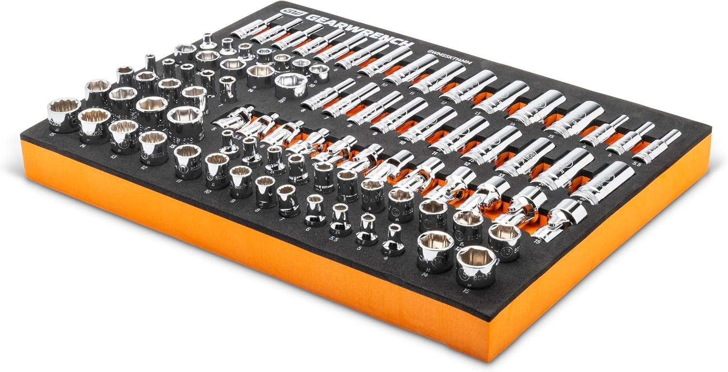 89 Piece 1/4� Drive Master Metric Socket Set in Foam Storage Tray-GWMSSKT14MM