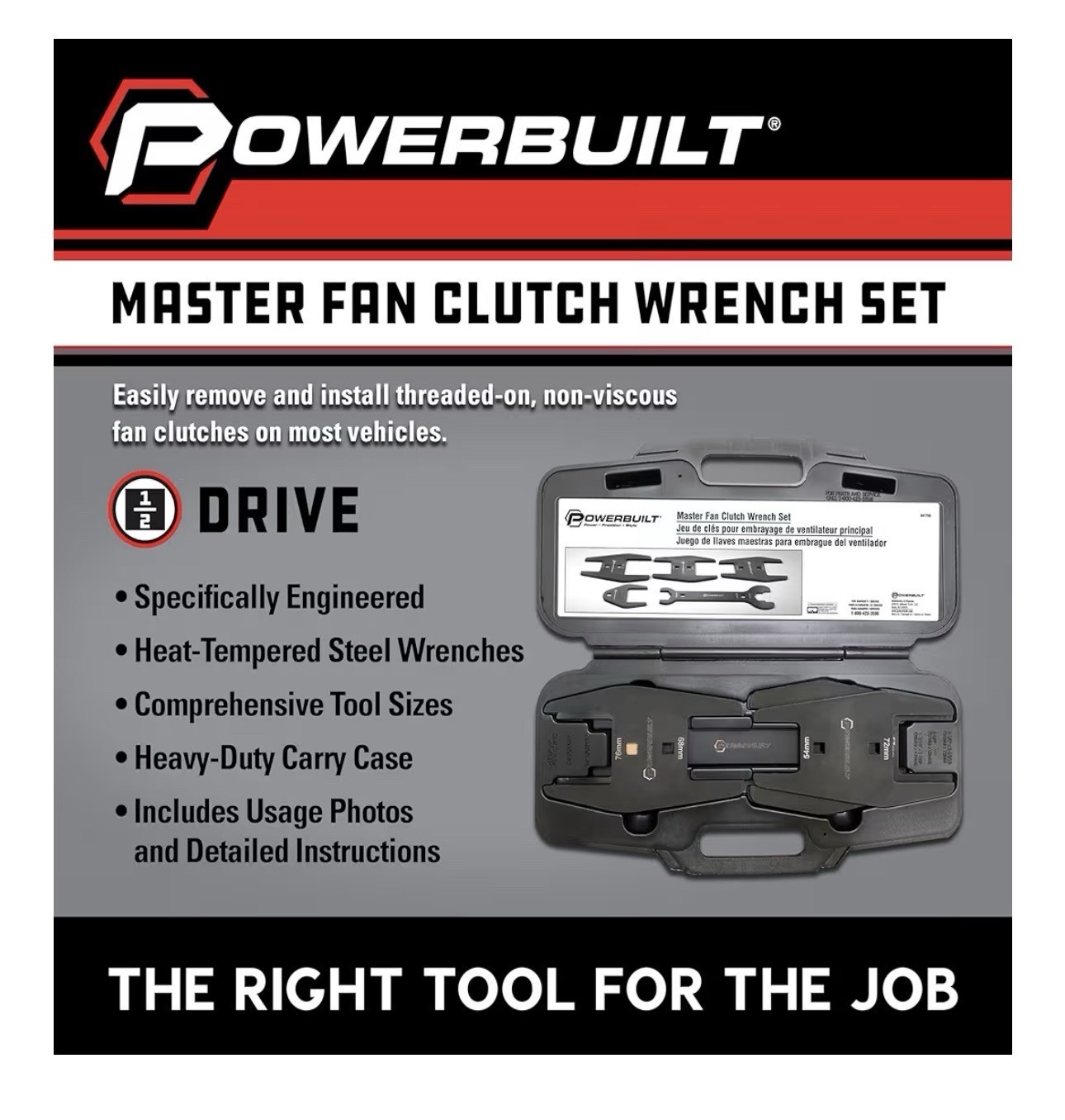 POWERBUILT MASTER FAN CLUTCH AC PULLEY HOLING WRENCH SET KIT 137 MODEL 647759