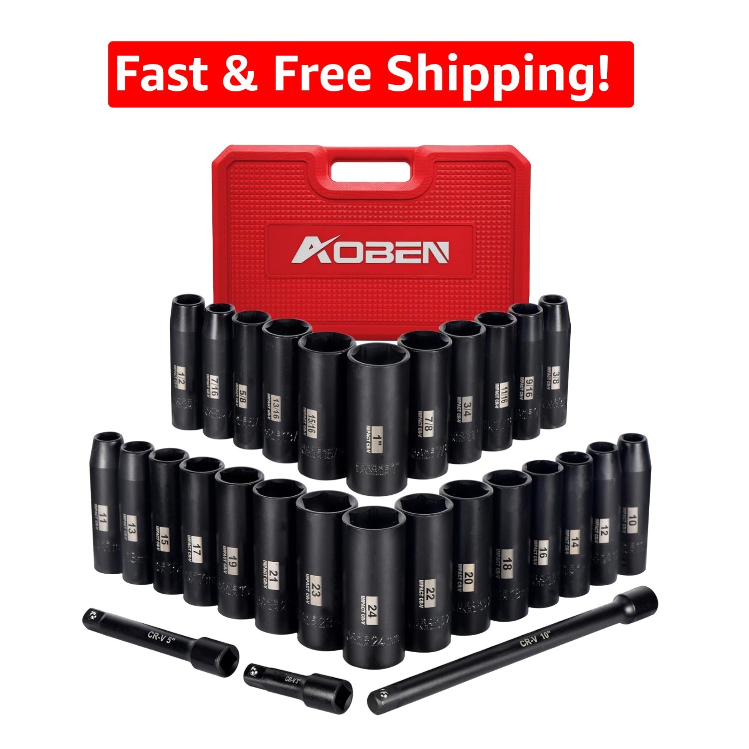 Professional Quality 29-Piece Socket Set – Chrome Vanadium with Laser Marking