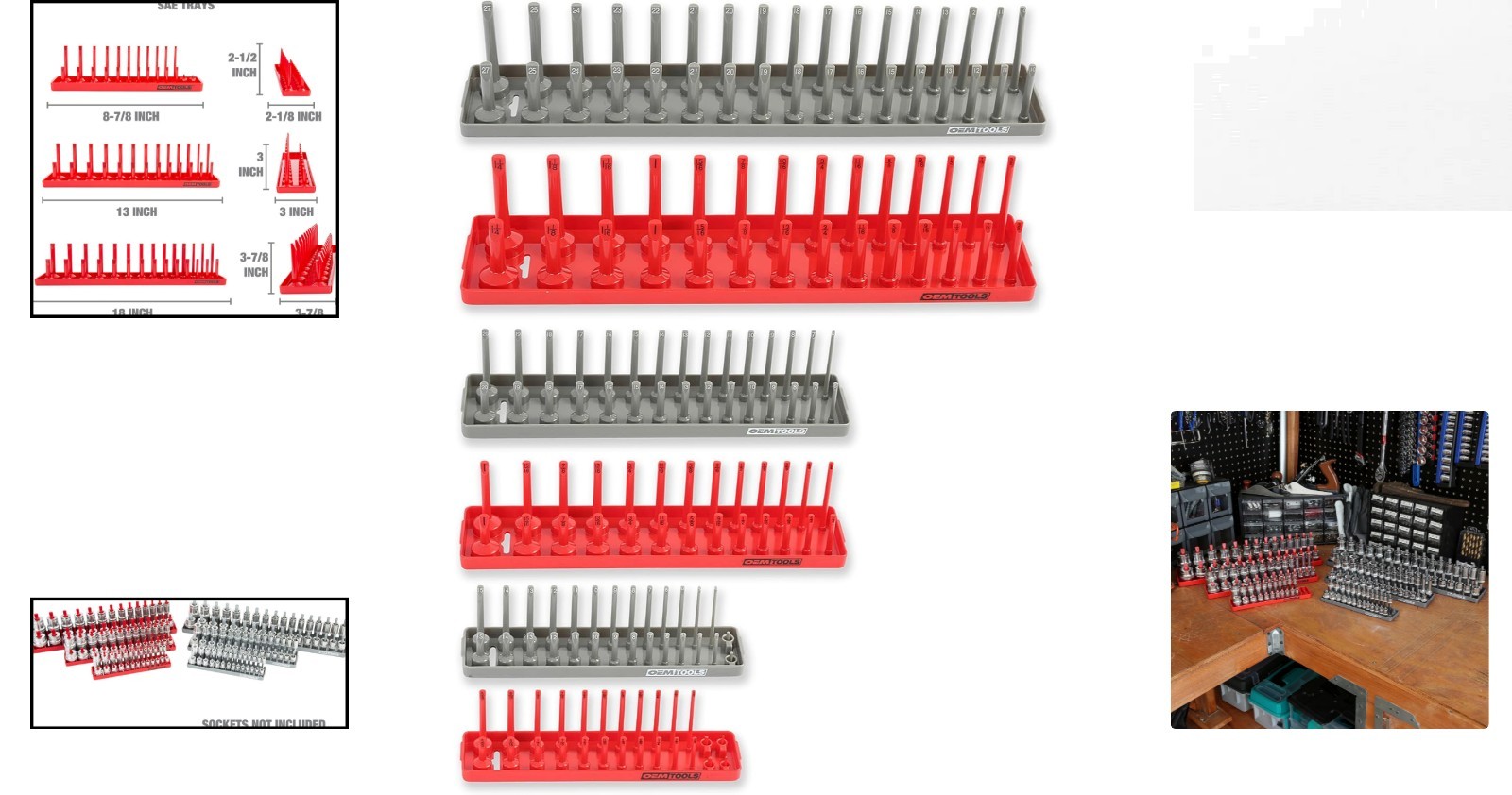 Efficient SAE & Metric Socket Organizer Set – Compact Tool Storage Solution