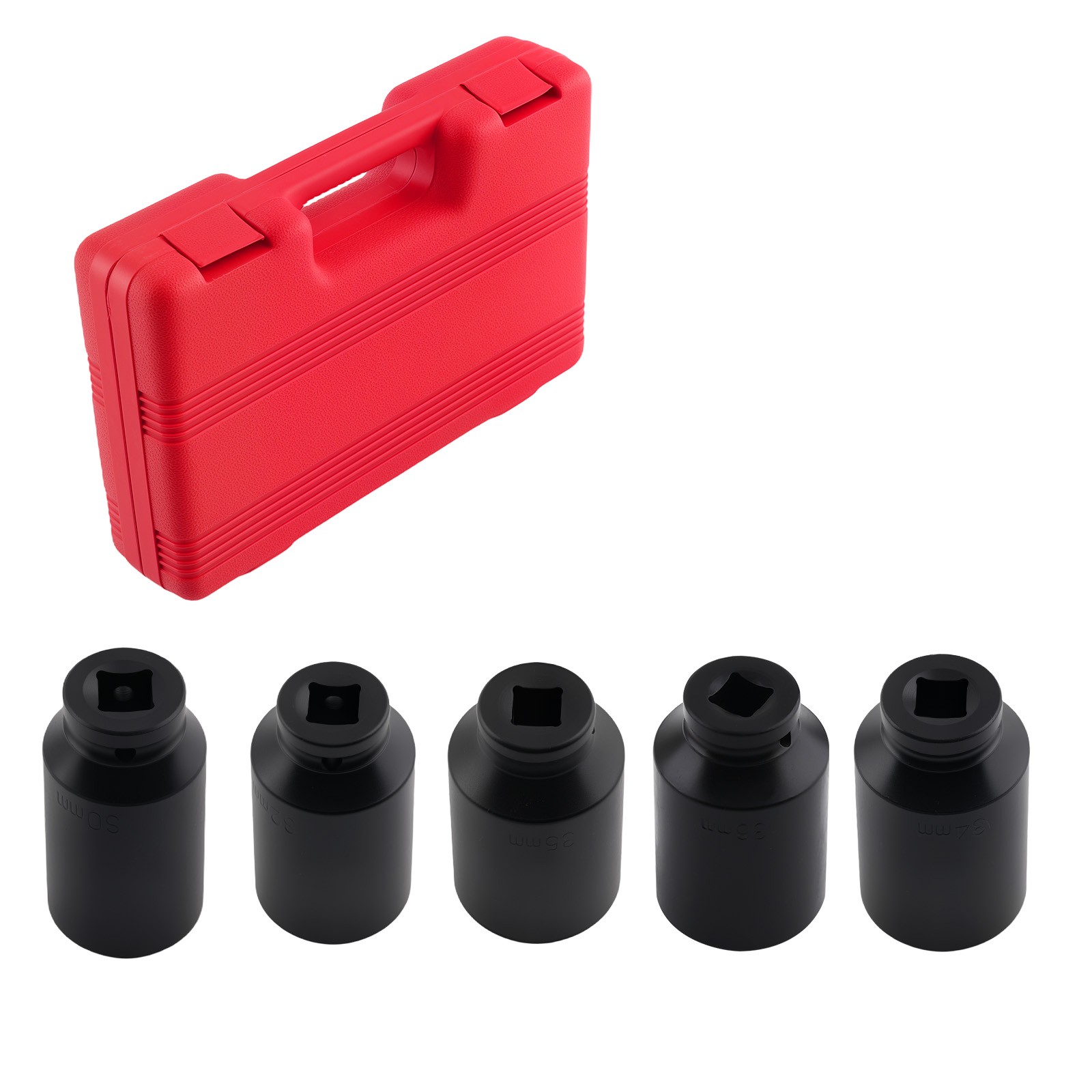 12 Point Impact Socket Set for VW Ford Renault 1/2″ 30 32 34 35 36mm 5Pcs