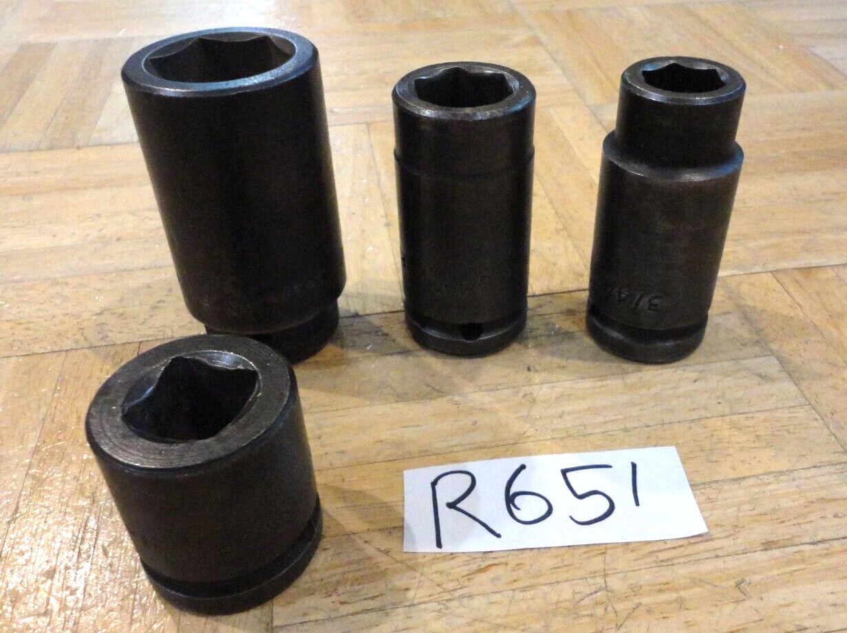 MAC TOOLS 4 PIECE 3/4 DRIVE SAE. DEEP IMPACT & SHORT BUD WHEEL SOCKETS