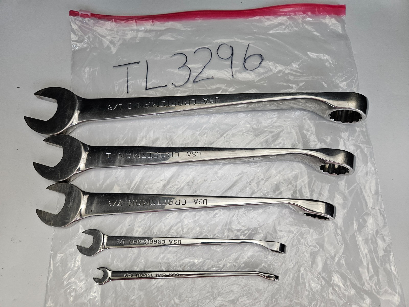 CRAFTSMAN -VA- 5 PC SAE 12 PT CROSS FORCE COMBINATION WRENCH SET USA (TL3296)