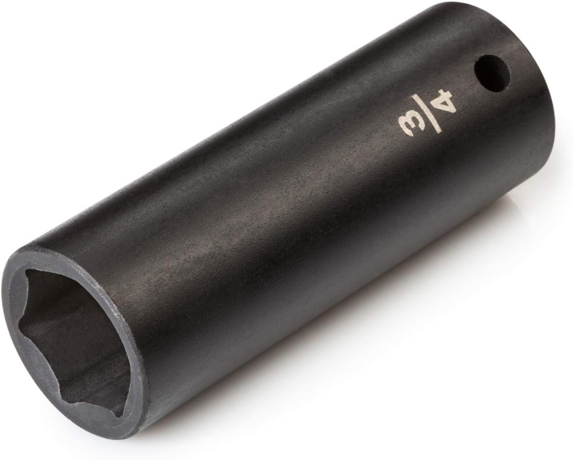 1/2 Inch Drive 3/4 Inch Deep 6-Point Impact Socket – Durable Alloy Steel Finish