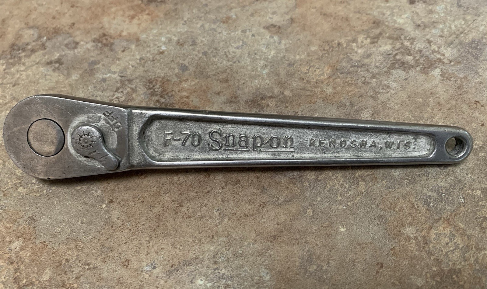 Snap On USA F70 RARE 1931 Model Year 3/8” Drive Ratchet With Flat Wide Lever