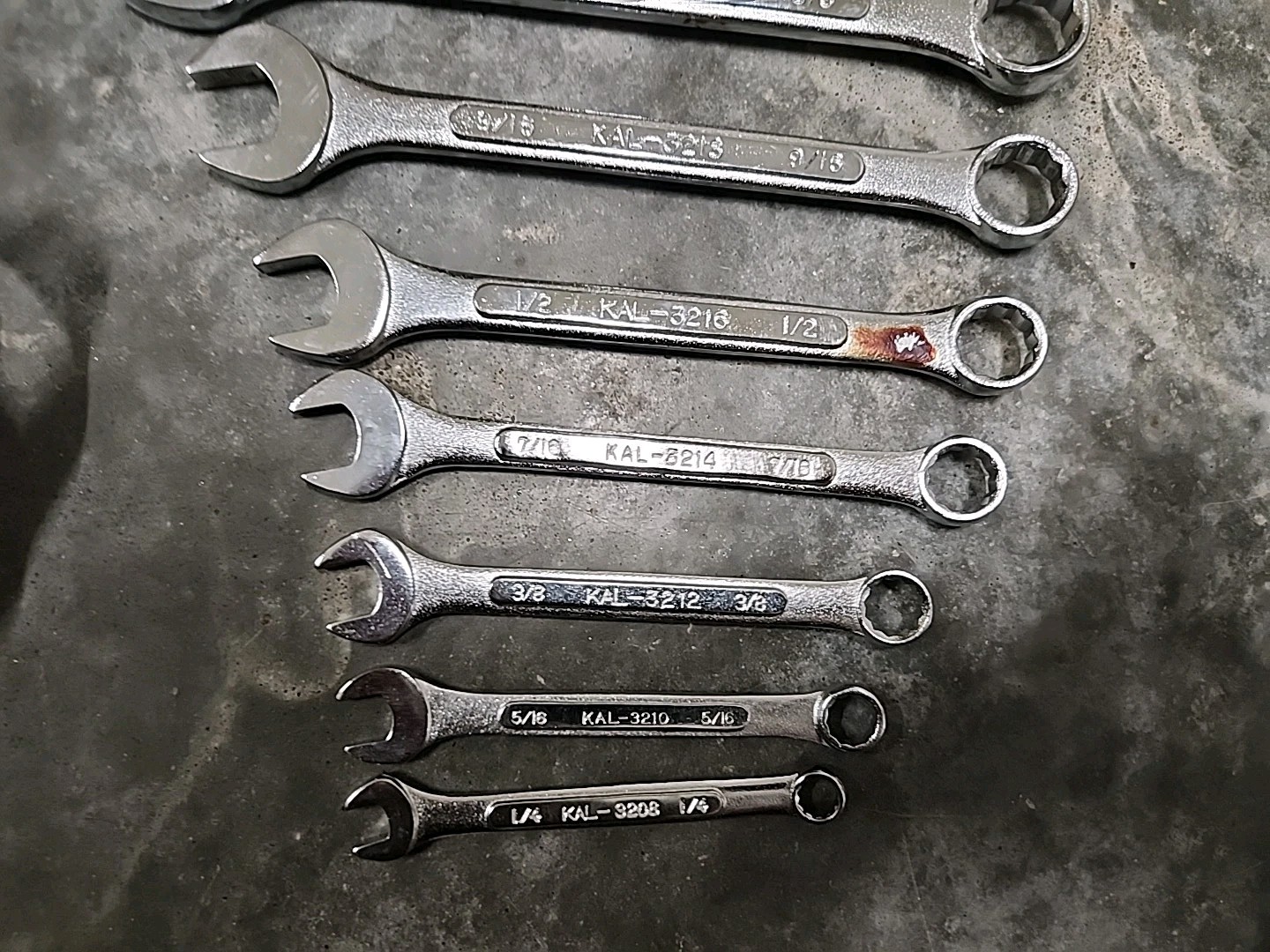 12Pc SAE Combination Wrench Set 1/4”-3/4″ KAL JAPAN