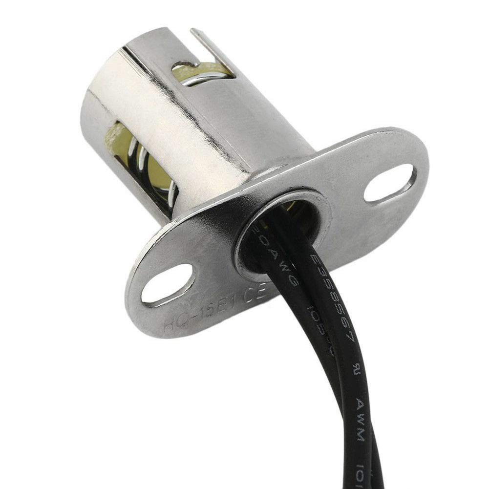 2PCS BAY15D 1157 LED Light Bulb Socket Holder with Wire Connector for silver