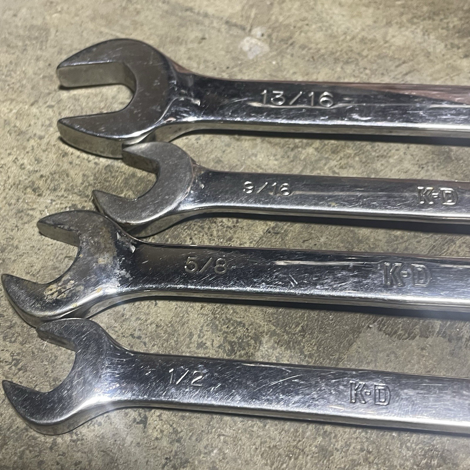 Vintage KD Tools USA Combination Wrench Lot SAE & Metric 8 Pc
