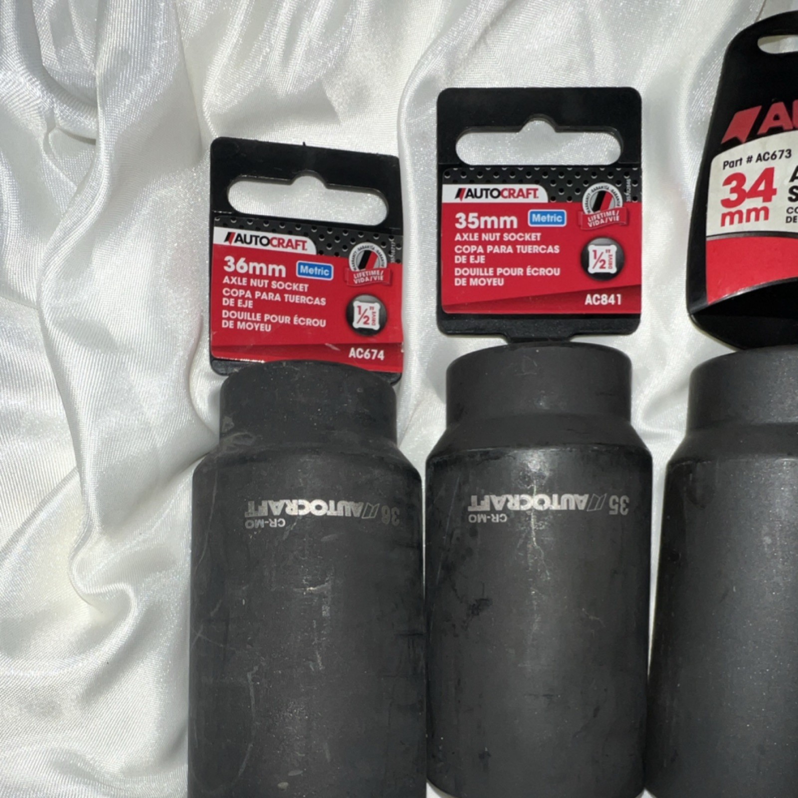 Autocraft 1/2” Drive Sockets 30mm, 32mm, 34mm, 35mm, 36mm, And Oil Sender Socket