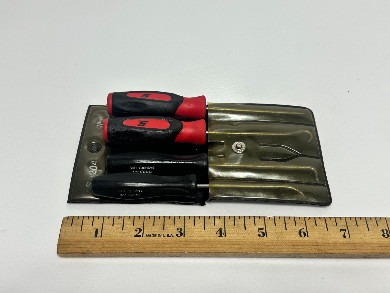 Snap On Tools USA 4pc Black Hard Handle / Red Soft Mini Pick Set w/Pouch ASA204