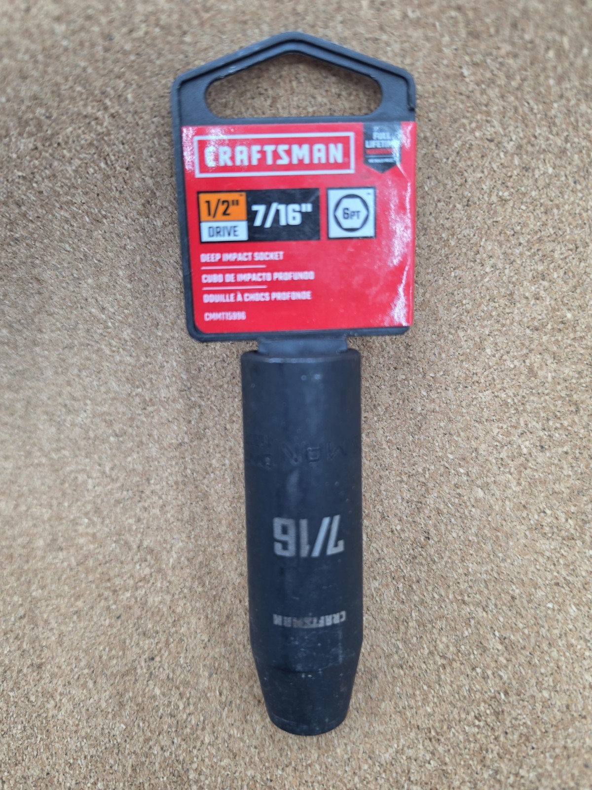 Craftsman 7/16″in x 1/2″in Drive 6 Point, Deep Impact Socket, (CMMT15996) New