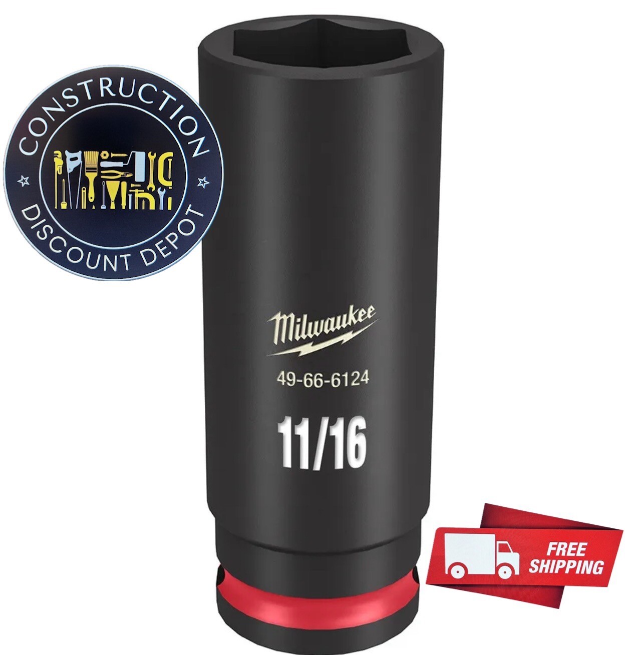 Milwaukee 49-66-6124 SHOCKWAVE Impact Duty 3/8 Drive 11/16″ Deep 6 Point Socket