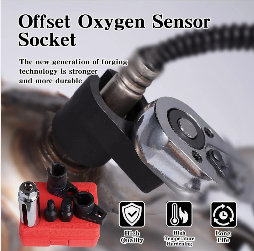 5Pcs 22mm O2 Oxygen Sensor Socket Wrench 3/8″1/2″ Drive Auto Repair Tool