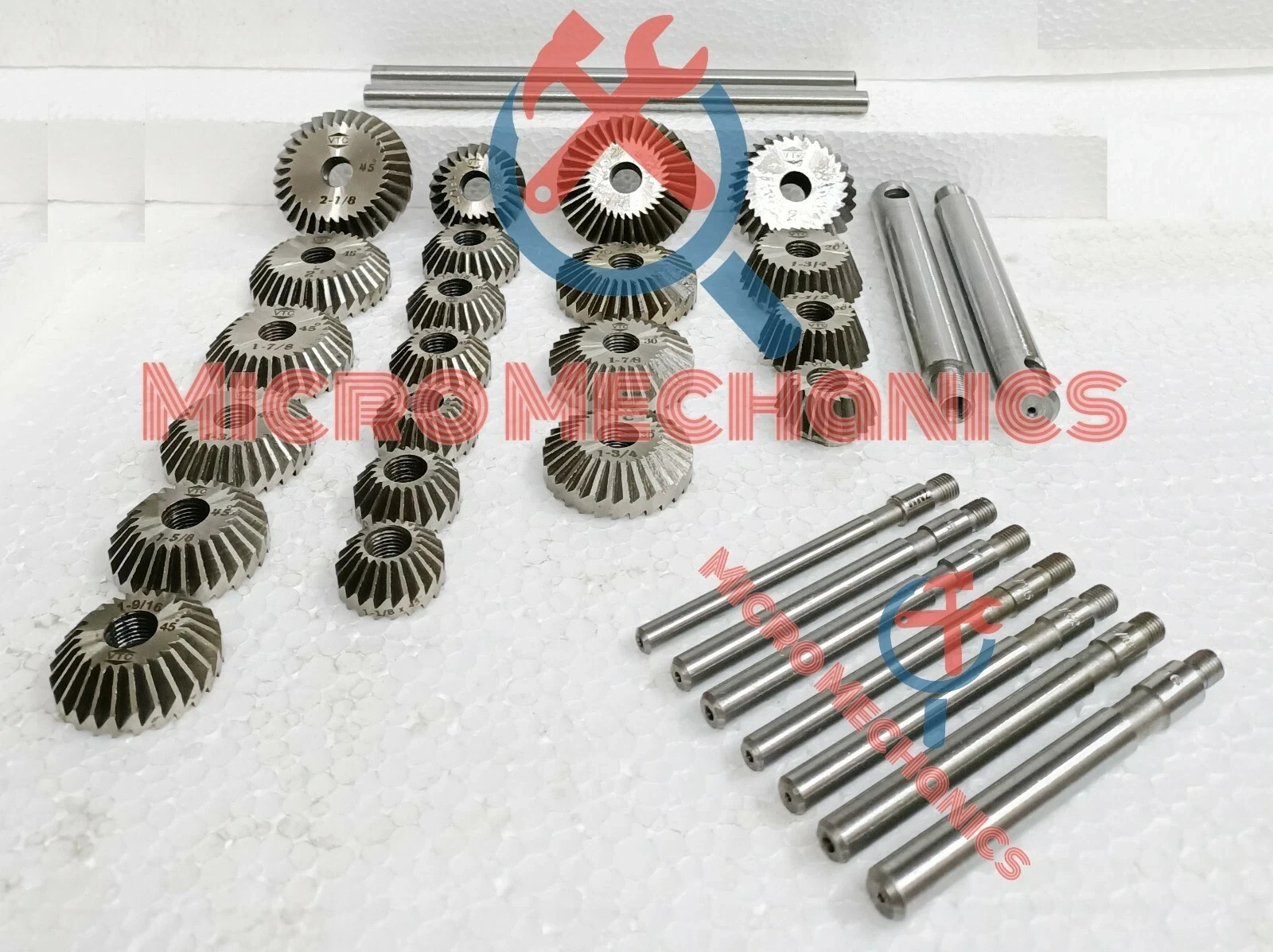 34x VALVE SEAT CUTTER SET HIGH CARBON STEEL 21 CTR + 8 STEMS + 2 ARBOR + 2 RODS