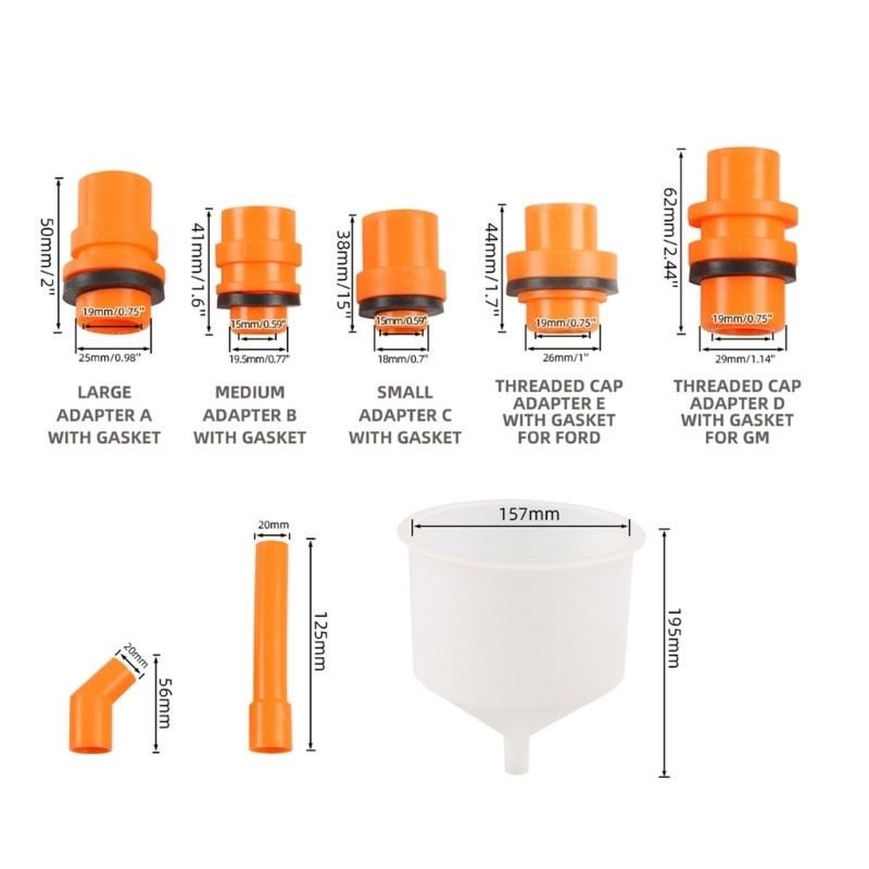 Coolant Funnel Kit Radiator Spill Frees Funnel Auto Coolant Flushes for Winter