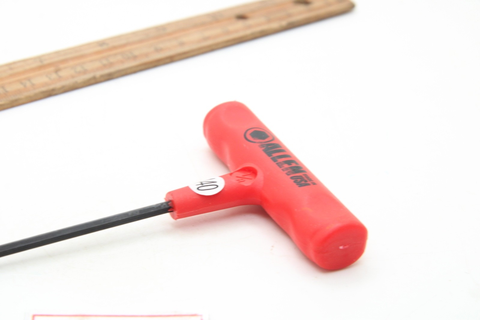 Allen 1/8″ SAE Hex T-Handle Wrench Red Plastic Handle USA