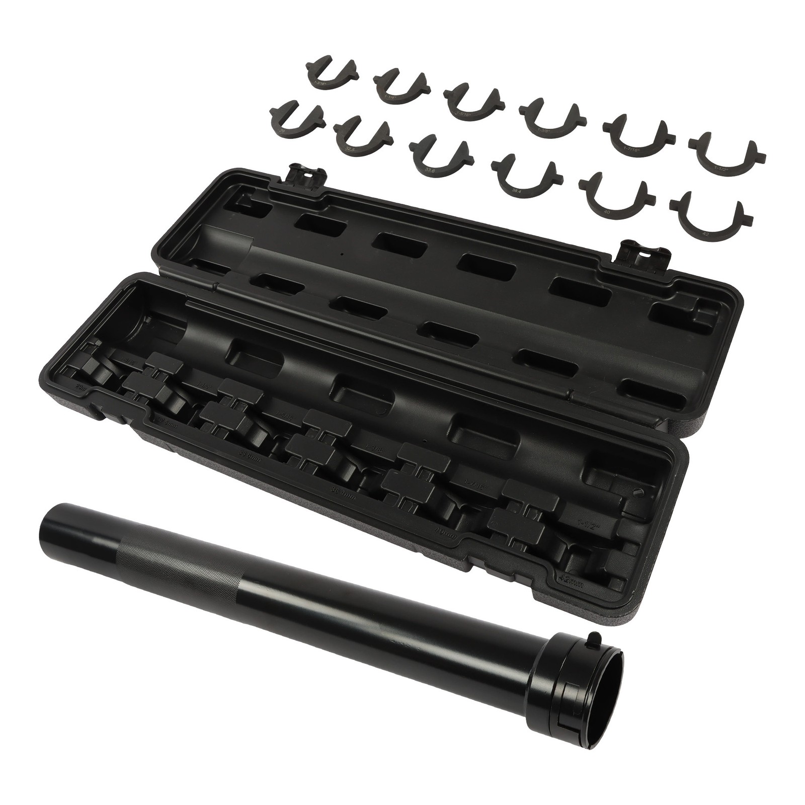 LABLT 13PCS Inner Tie Rod Removal Tool Kit with 12 SAE+Metric Crowfoot Adapters