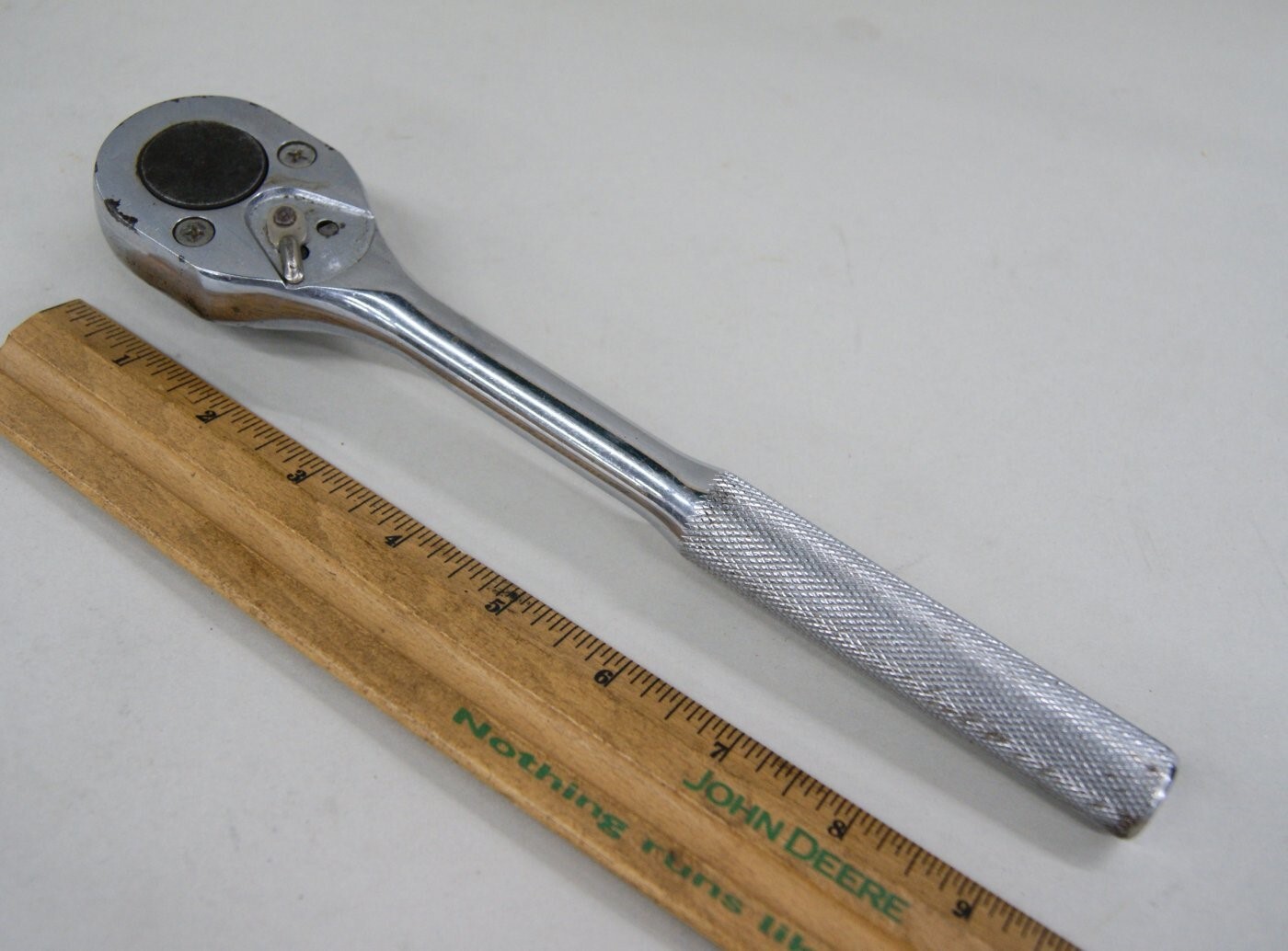 PROTO USA 1/2” Drive Chrome Pear Head Ratchet 10″ 5449. Knurled Handle, SM1478