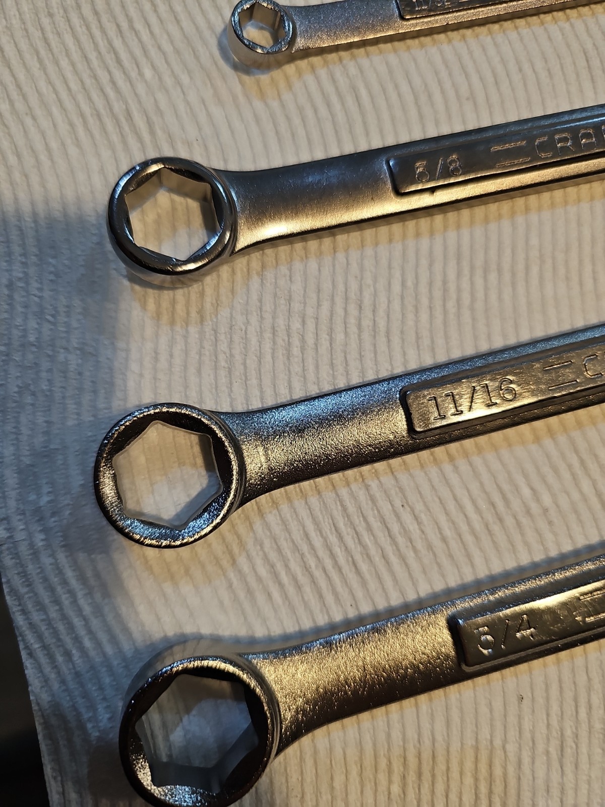 Vintage Craftsman USA VA SAE 6-Pt Wrench Lot 11/32″ 5/8″ 11/16″ 3/4″ Rare 4-Pc