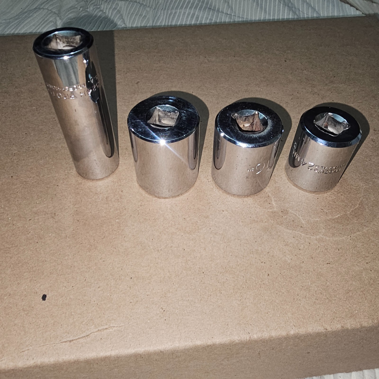 Proto professional 1/2″ Drive 12pt & 6pt Socket Lot Of 4, 24mm,1 1/16″ 1 1/8″3/4