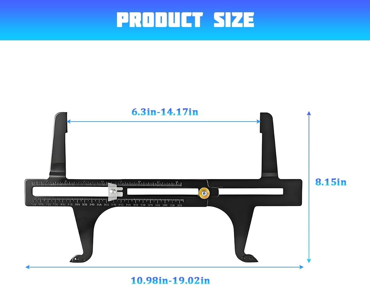 Brake Measuring Tool 6.5-14.25 Inch Dual Scale Automotive Reset Instrument