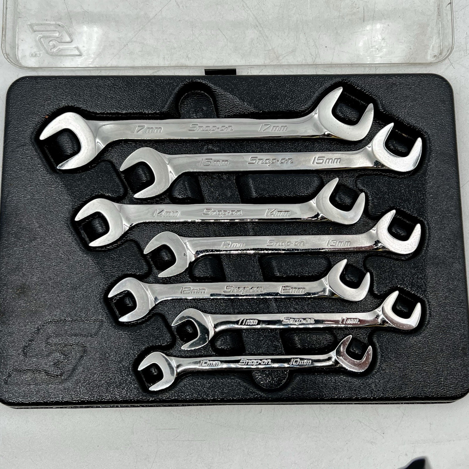 Snap-On PAKLD176 7pc Metric Angled Double Open-End VSM Wrench Set 10-17mm