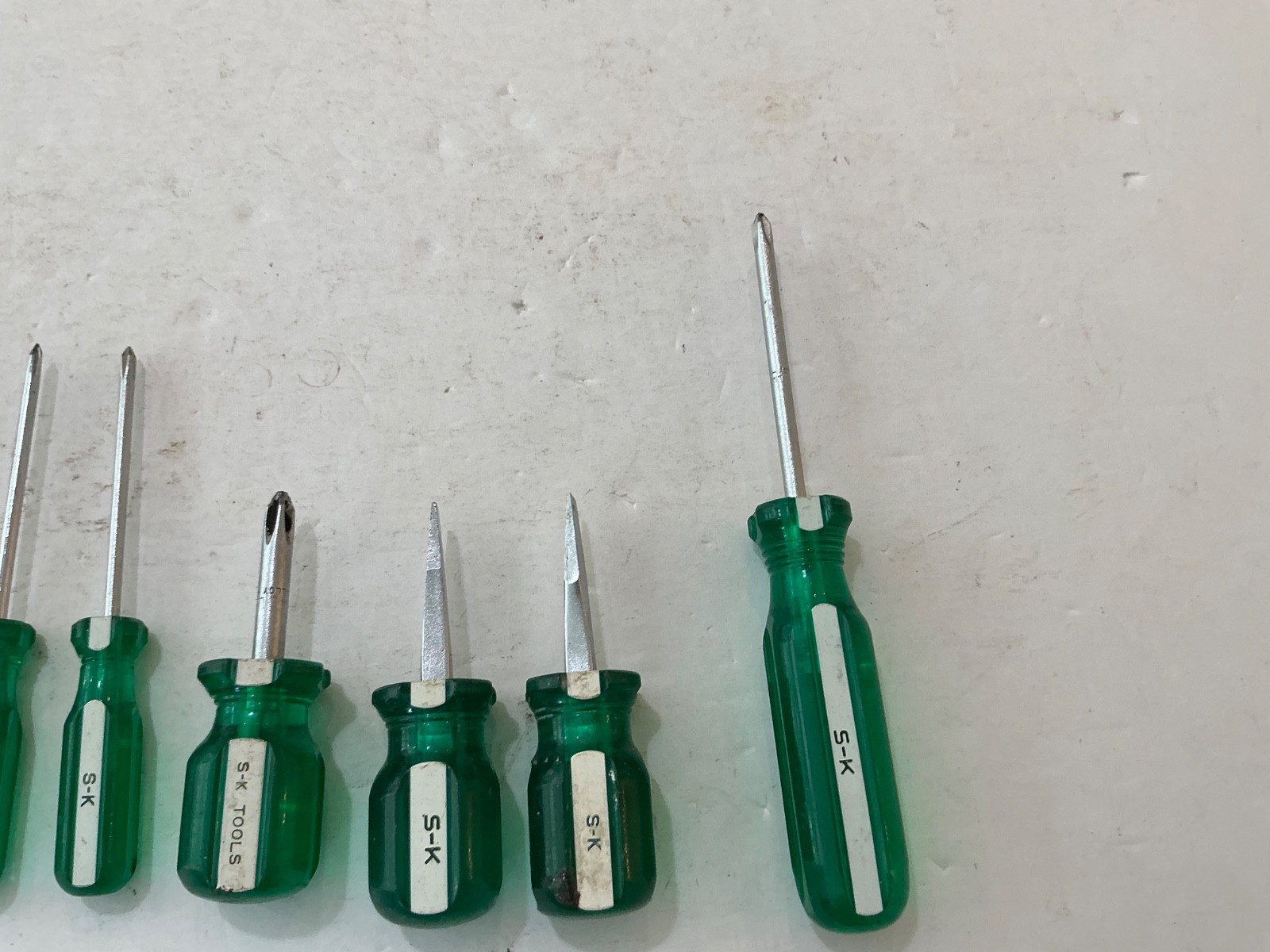7 assorted S-K screwdrivers slotted & Phillips USA made all for $40