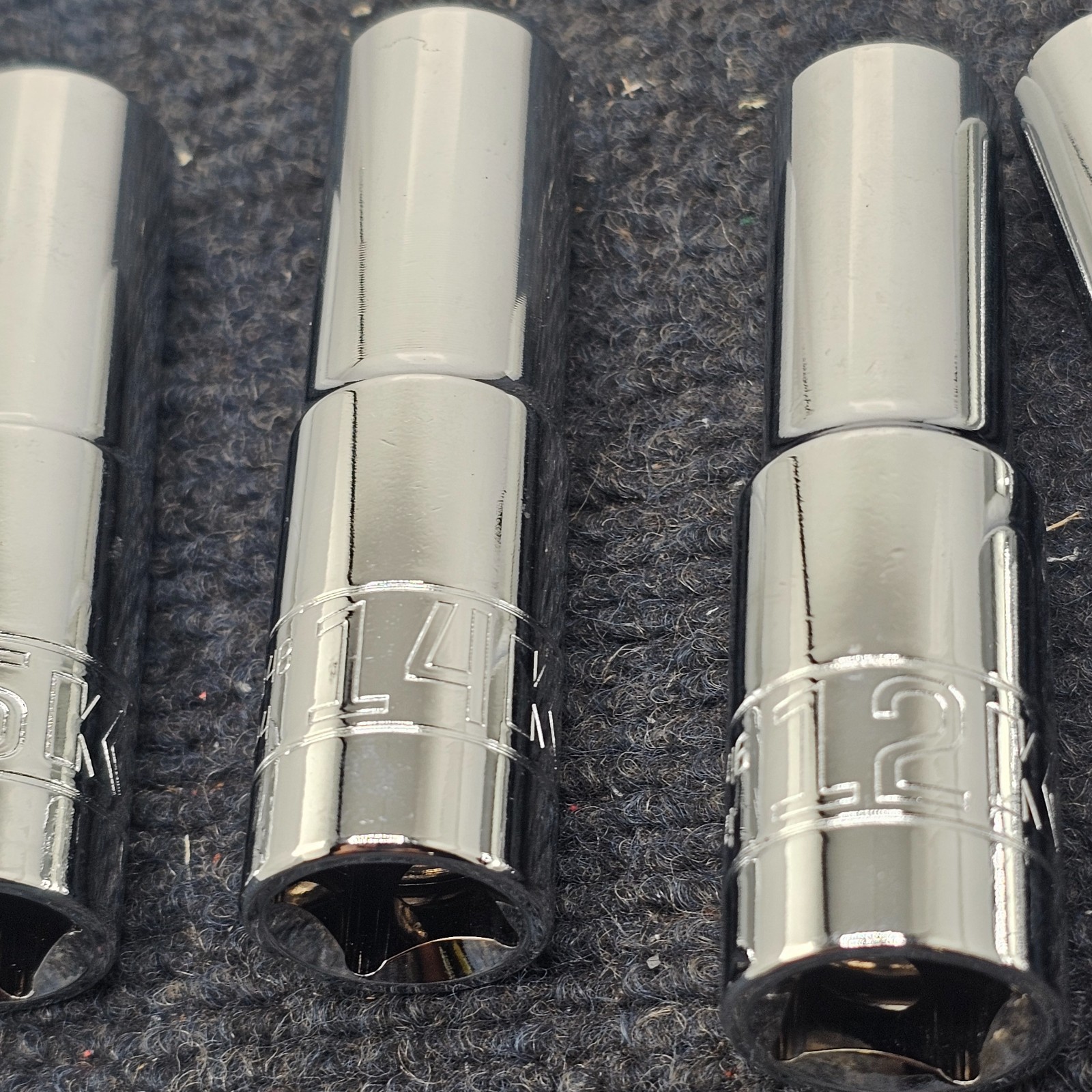 (QTY 4) Kobalt Drive Metric Deep Sockets 15mm, 14mm, 12mm, 11mm