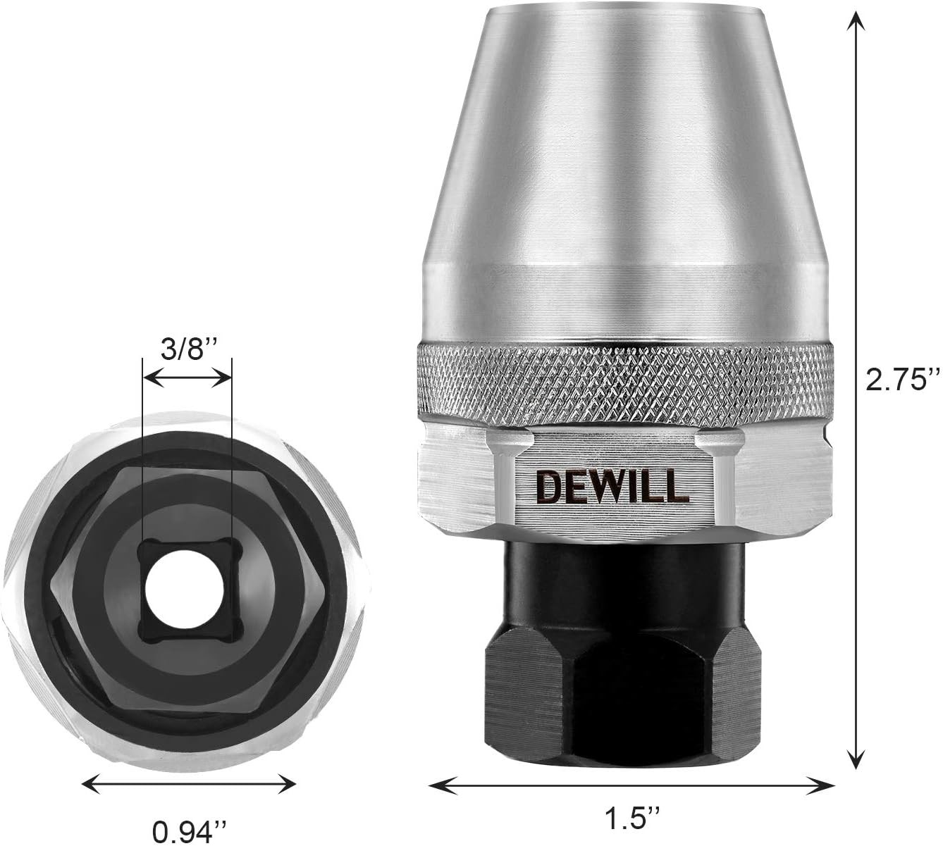 DEWILL Broken Bolt Remover, Stud Extractor Tool to Locks and Removes One Size