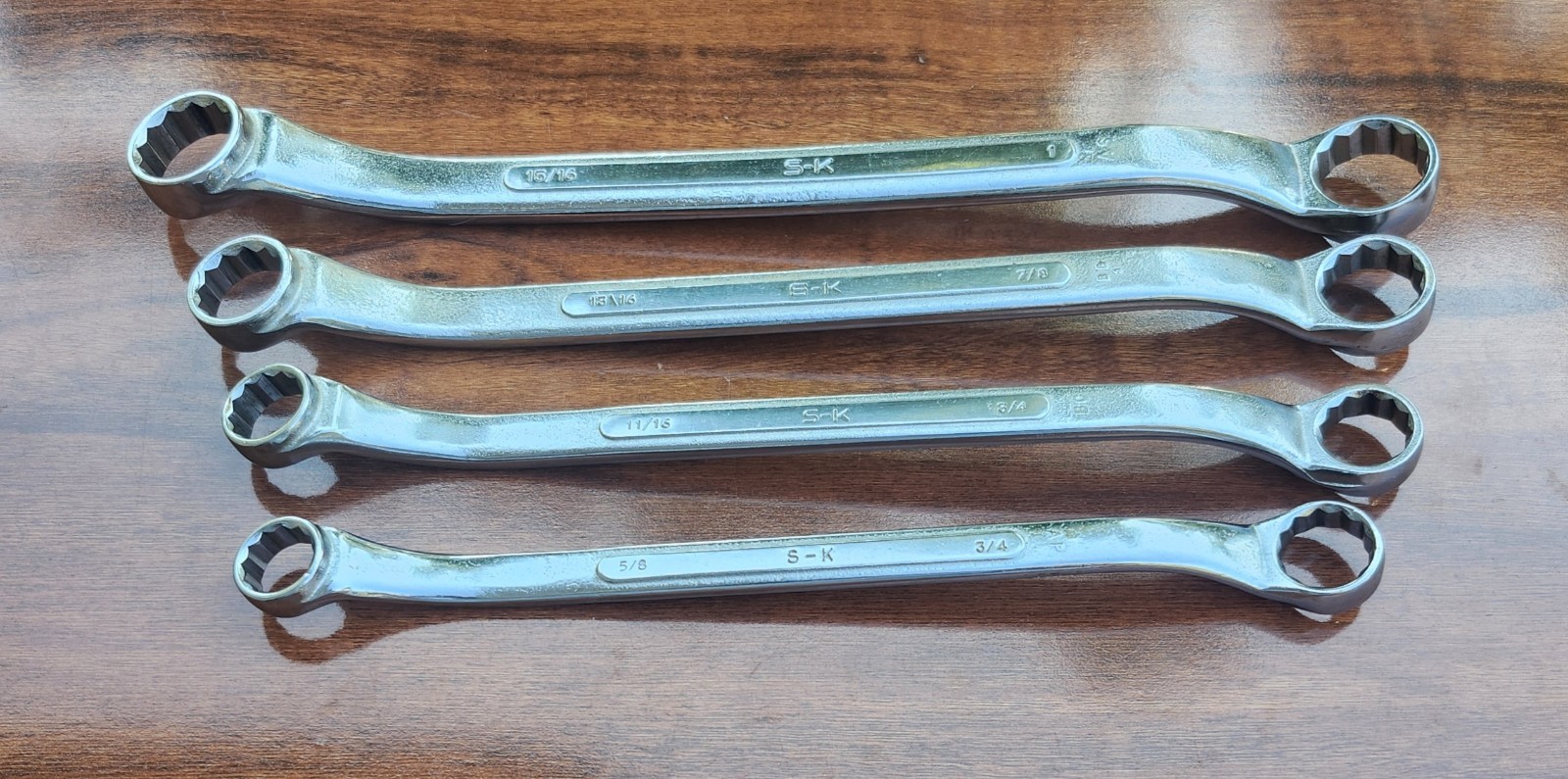 SK Tools 5/8” to 1″ Offset Box End Wrench 4Pc Set B2024 2224 2628 3032Forged USA