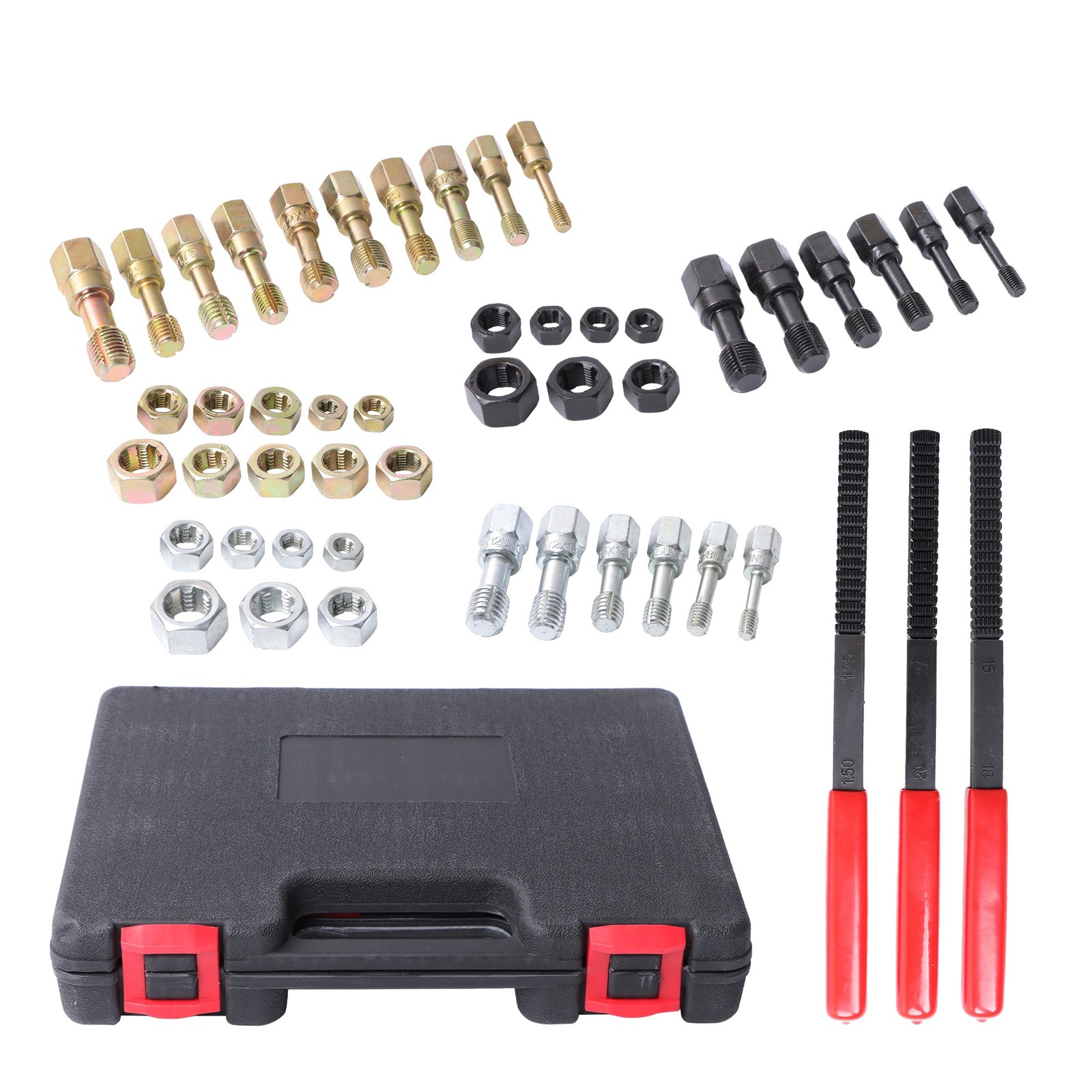 Thread Repair Chaser Set and Metric Thread Rethreading Repair Kit 49 Pcs